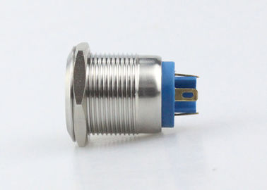 بازنشانی خودکار سوئیچ دکمه فشاری پایه پنل LED پایه پین ​​19 میلی متری آلیاژ نقره ای 1NO