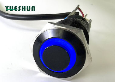 سوئیچ دکمه فشاری سر بالا LED روشن، سوئیچ دکمه ای فولادی ضد زنگ آلومینیومی