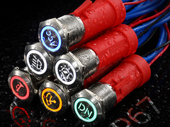 سوئیچ دکمه فشاری دریایی 19 میلی متری 20 آمپری 12 ولت 24 ولتی 316 لیتری مواد 1NO