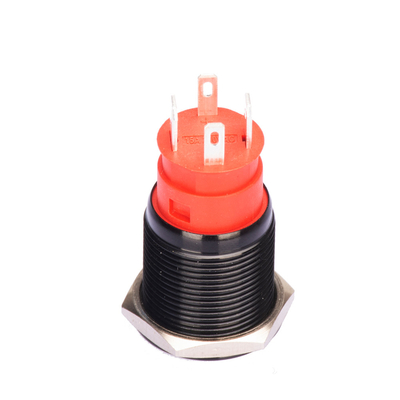 سوئیچ دکمه فشاری جریان بزرگ LED روشن 15 آمپری 19 میلی متری آلومینیومی خود قفل