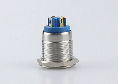 بازنشانی خودکار سوئیچ دکمه فشاری پایه پنل LED پایه پین ​​19 میلی متری آلیاژ نقره ای 1NO