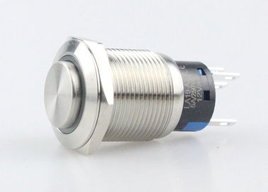 کلید فشاری دکمه فلزی LED حلقه 12 ولتی کلید برق لحظه ای IP67 سر گرد بالا