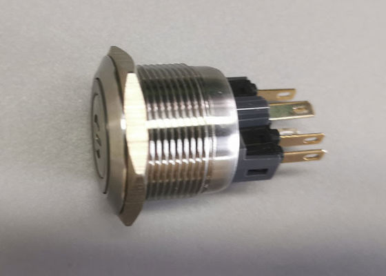 سوئیچ دکمه ای ضد خرابکاری LED 22 میلی متری حلقه آلومینیومی 5A