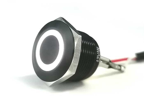 سوئیچ دکمه فشاری سر تخت آلومینیومی ضامن LED روشن باز عادی بسته