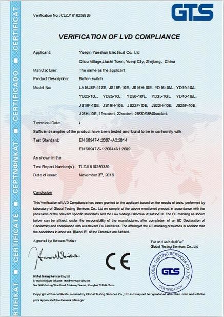چین Yueqing Yueshun Electric Co., Ltd. گواهینامه ها